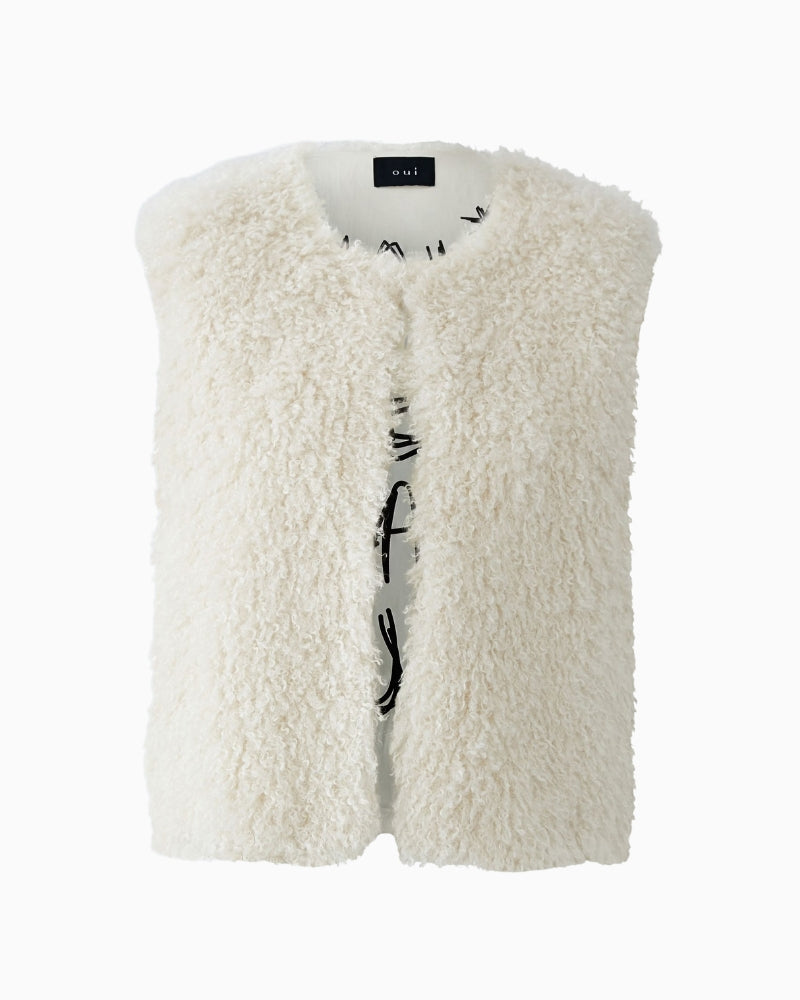 Satin-lined waistcoat by Oui, ideal over knits or dresses