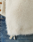 Oui faux fur waistcoat in off white with adjustable hem cord detail