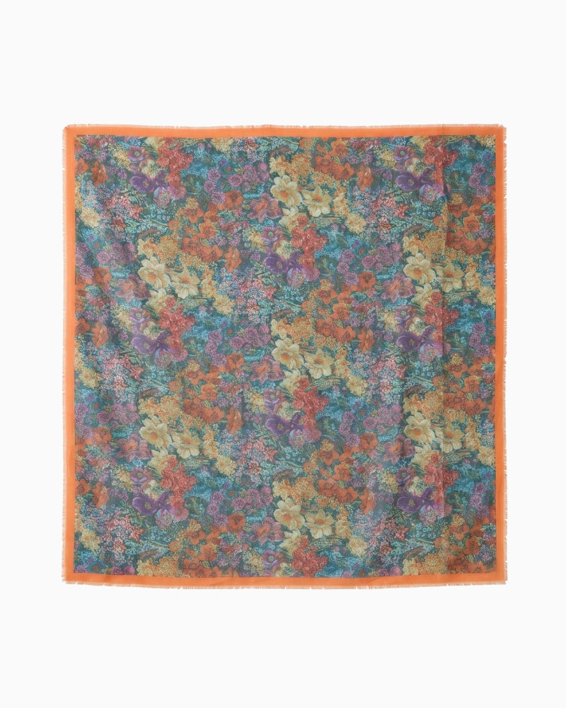 Oui Floral Gobelin Scarf in Multicolour front view