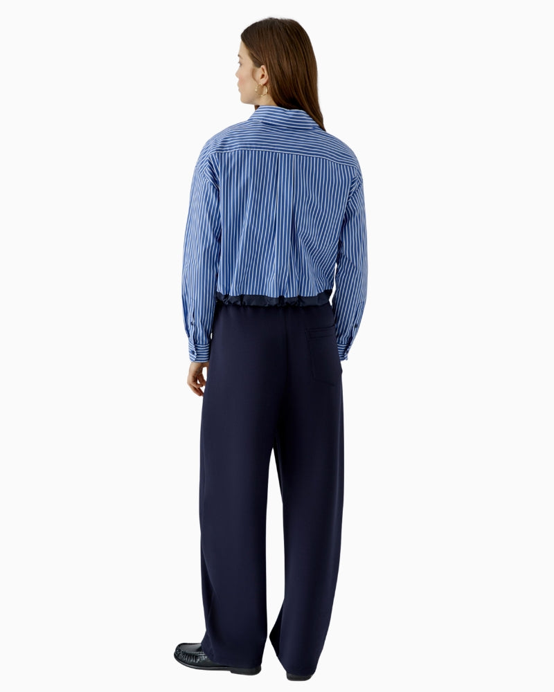 Oui Hemd Shirt in Blue Stripe back view