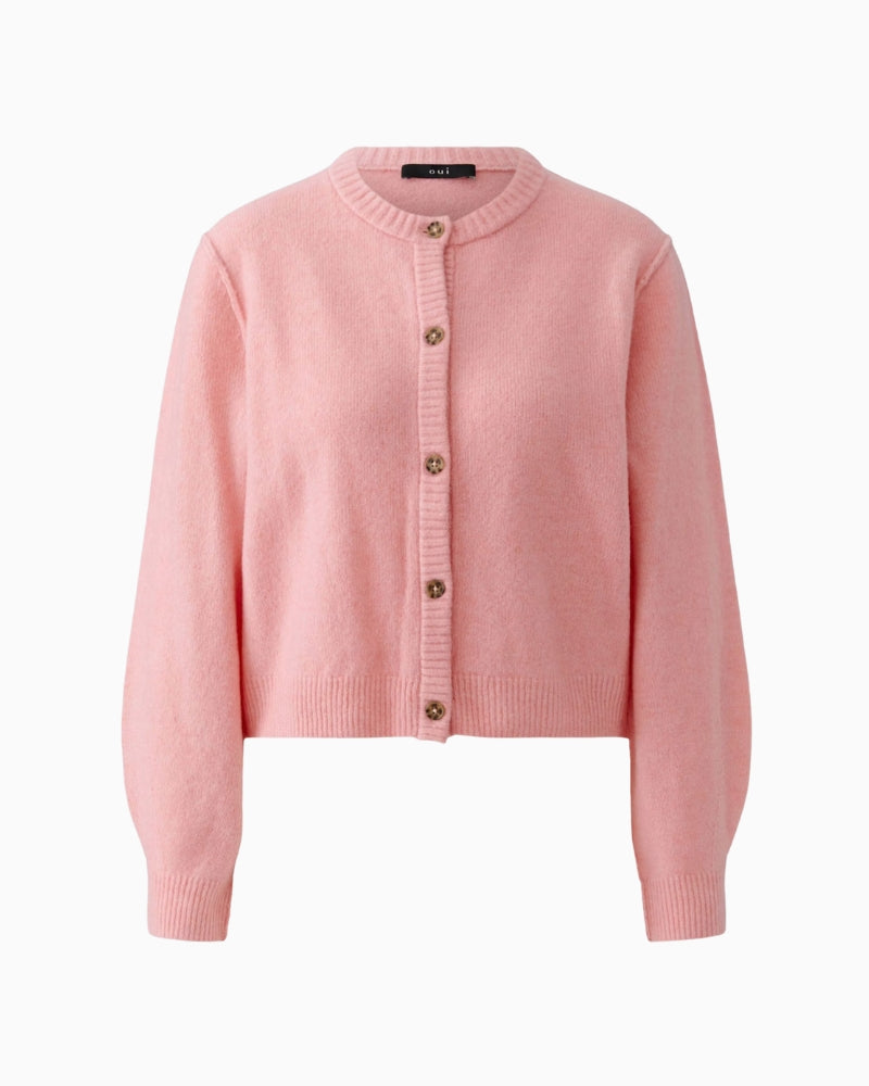 Oui Ilaya Cardigan in rose outside seam detail
