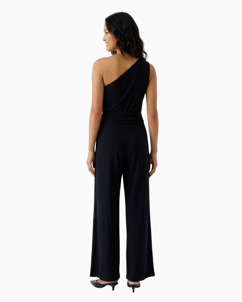 Oui Jumpsuit in black full-length back view