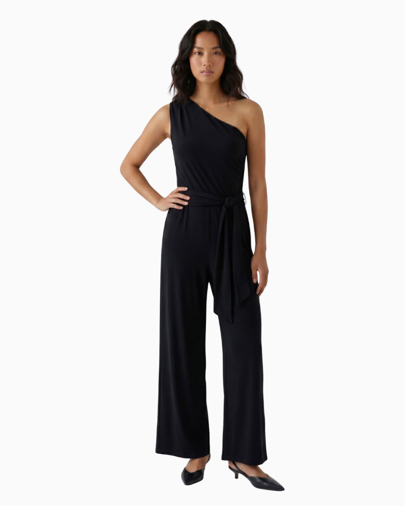 Oui Jumpsuit in black full-length front view