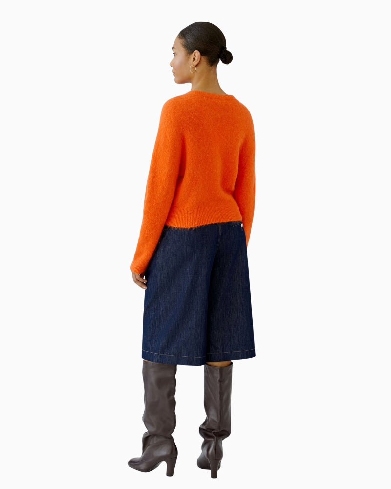 Oui Knitted Sweater in Orange back view