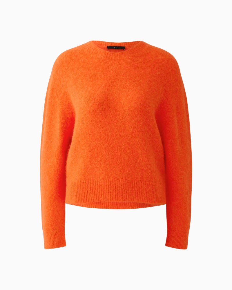 Oui Knitted Sweater in Orange fabric texture