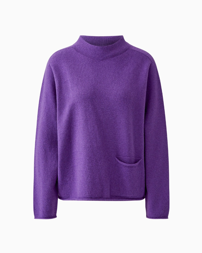 Oui Knitted Sweater in Purple front view