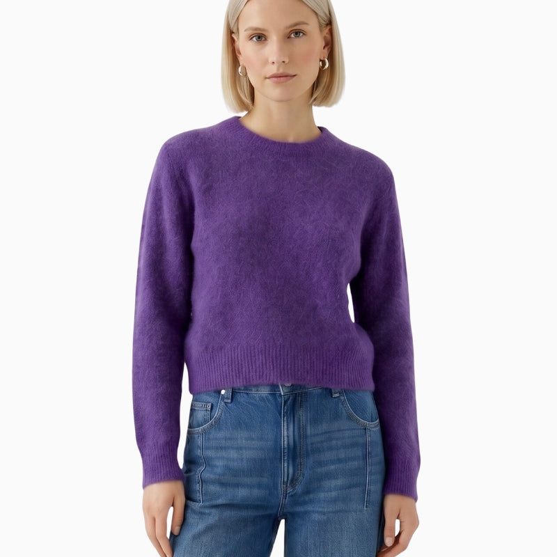 Oui Knitted Sweater in Violet front view