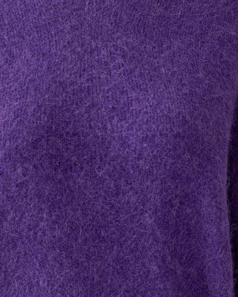 Oui Knitted Sweater in Violet knit detail