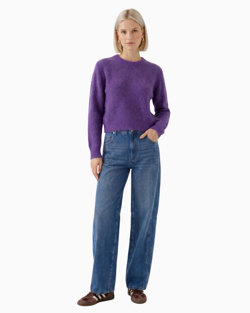 Oui Knitted Sweater in Violet styled view