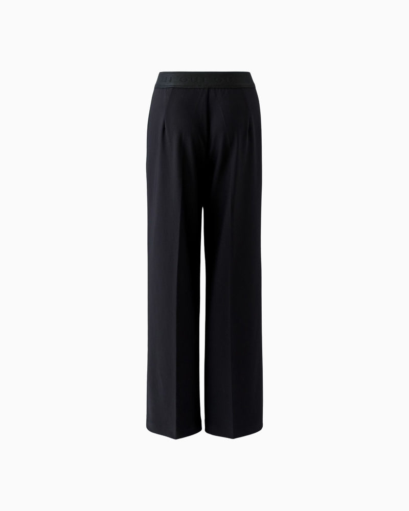 Oui LACY Pants in black full-length back view