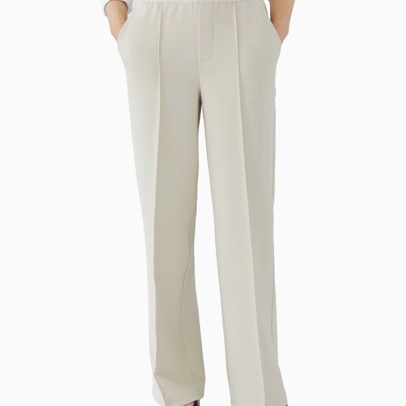 Oui Lacy Trousers in Offwhite front view