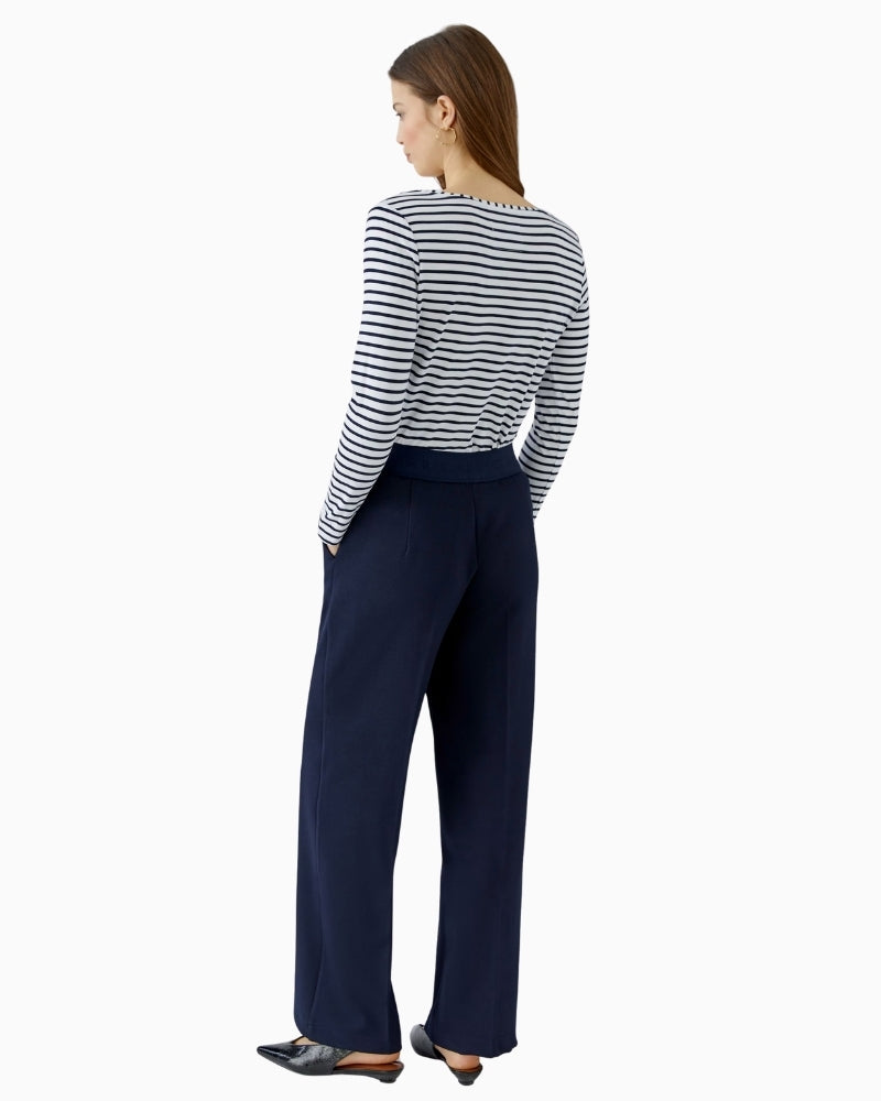 Oui Lacy Trousers in navy back view