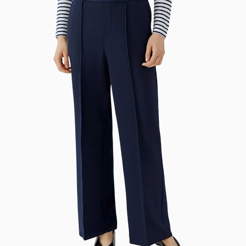 Oui Lacy Trousers in navy front view