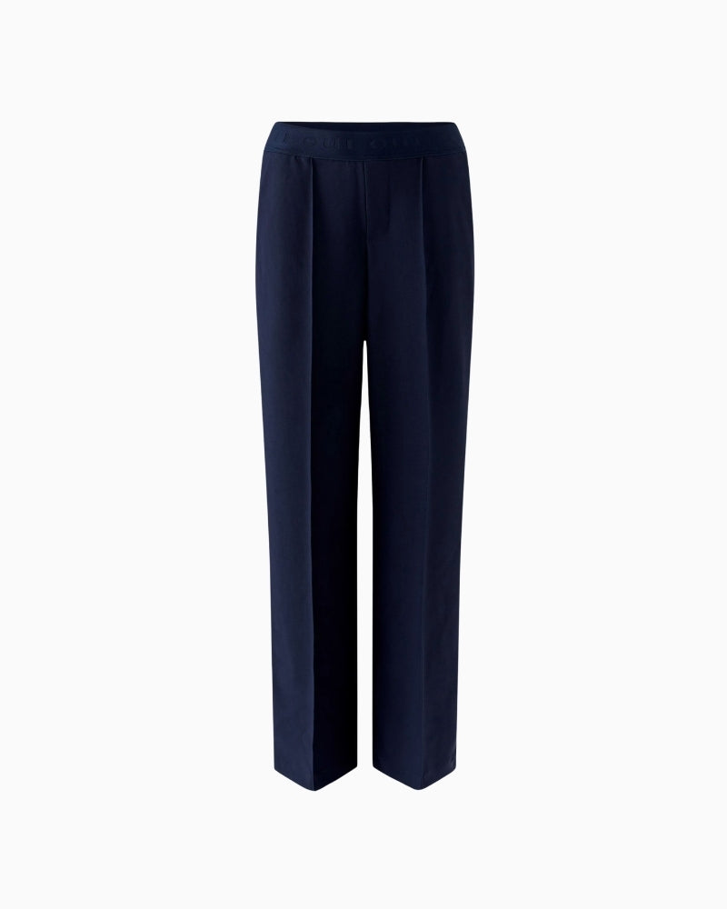 Oui Lacy Trousers in navy full-length view