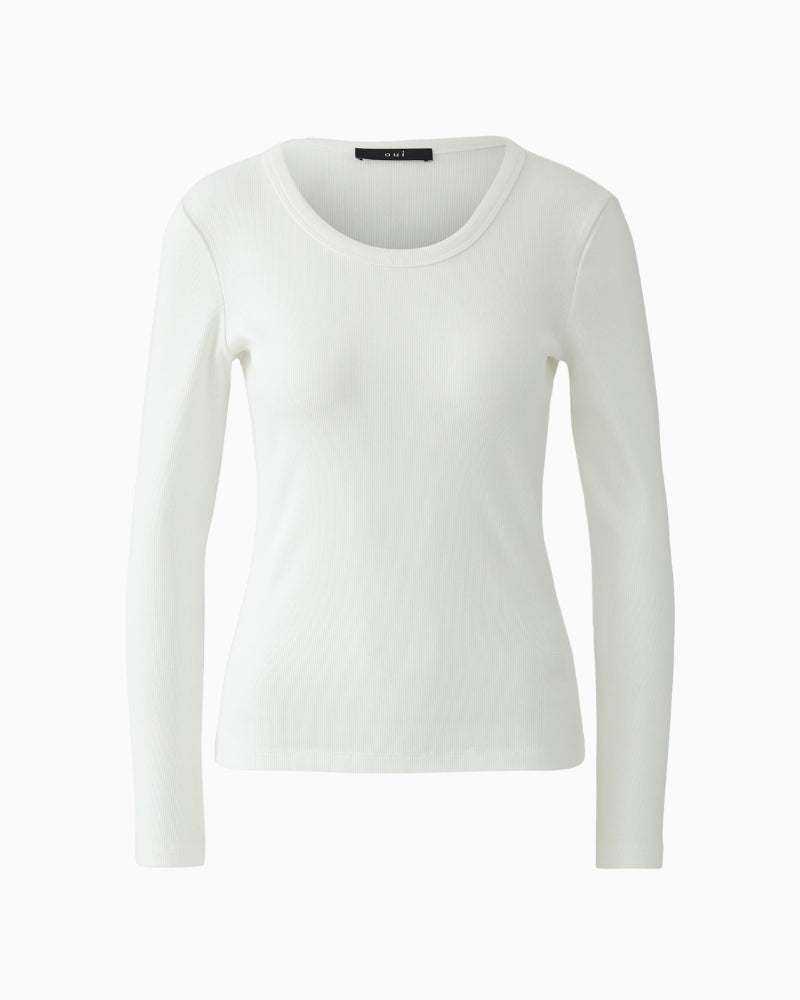 Oui Long Sleeve T-Shirt in off white product image