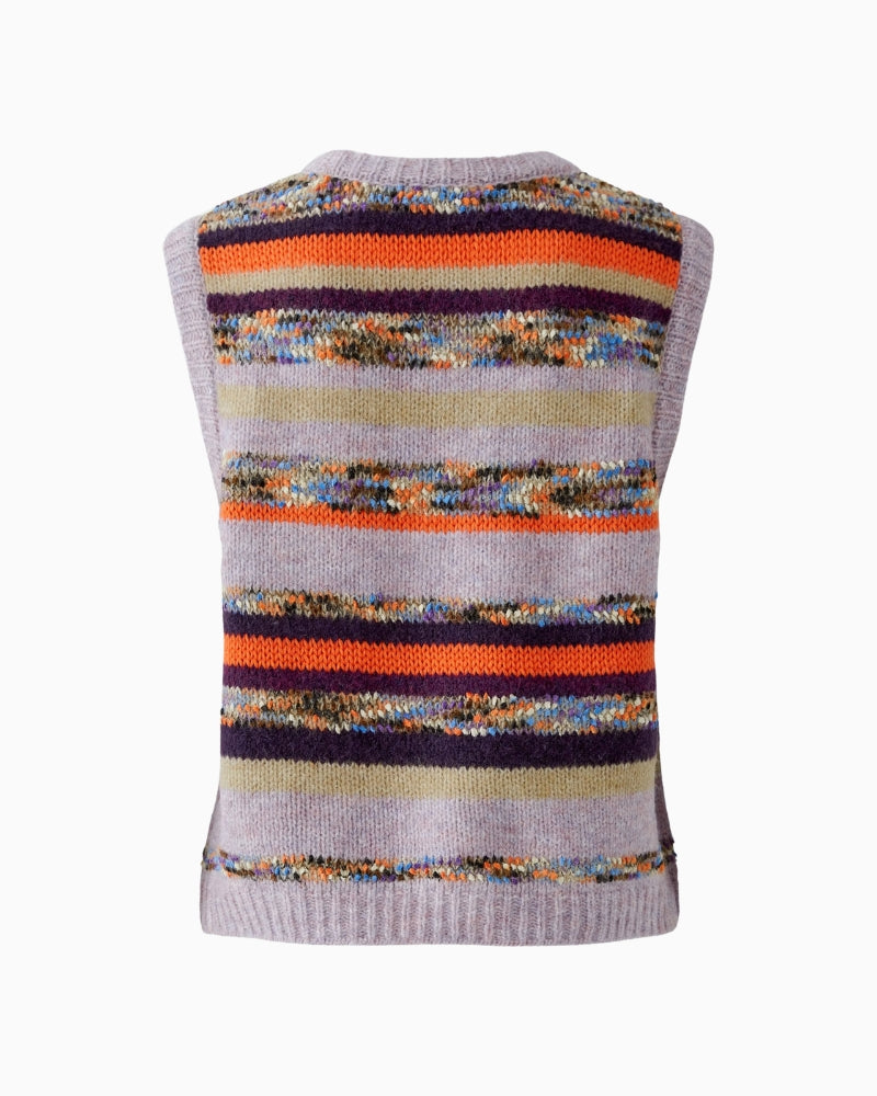 Oui Multi Stripe Vest in Multi back view