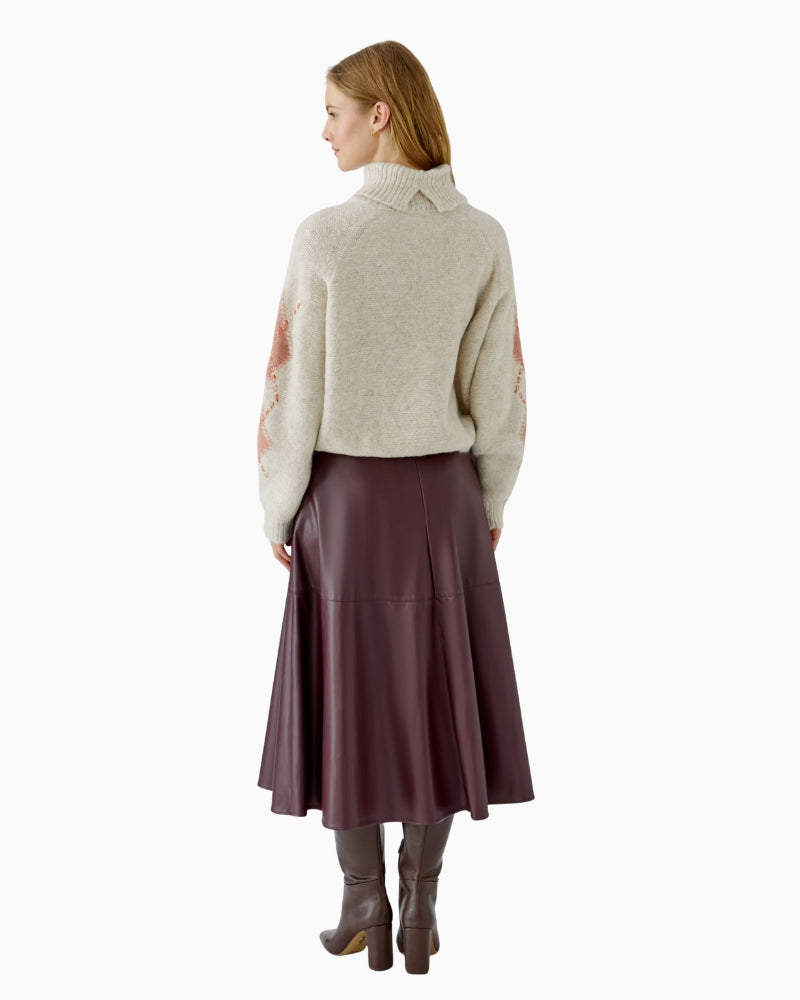 Oui Poloneck in Light Beige back view
