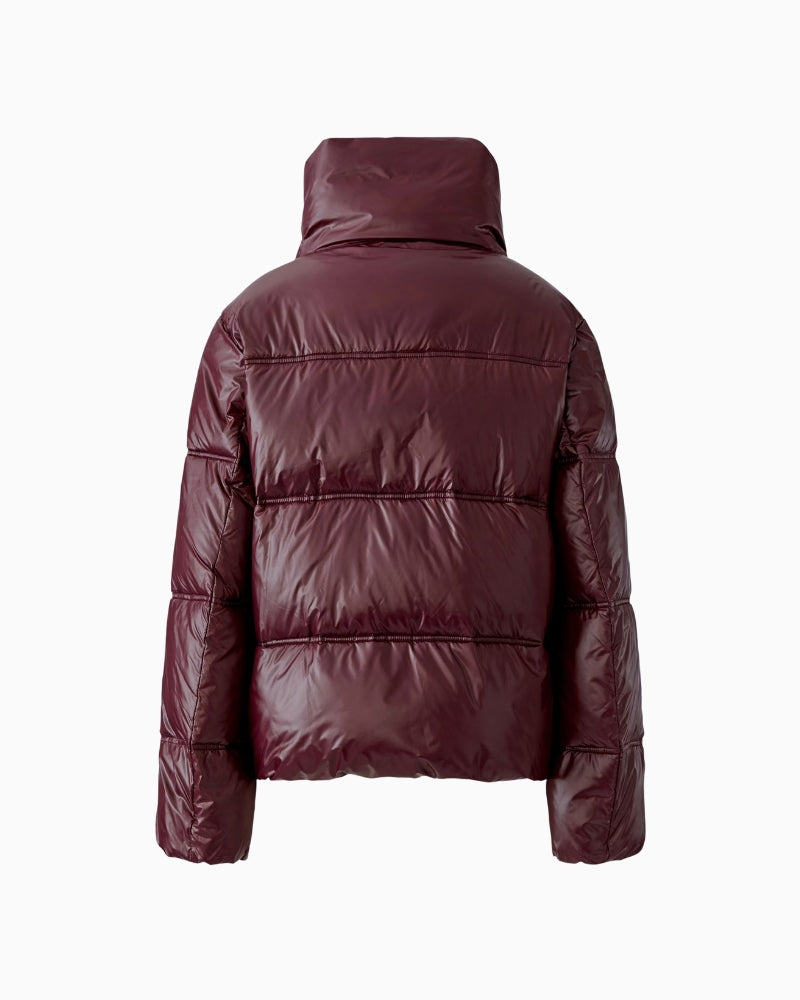 Oui Puffer Jacket in berry back detail