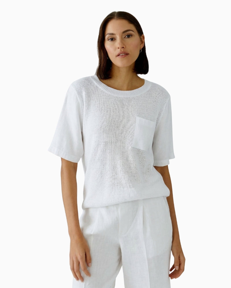 Oui Pullover Jumper white front view