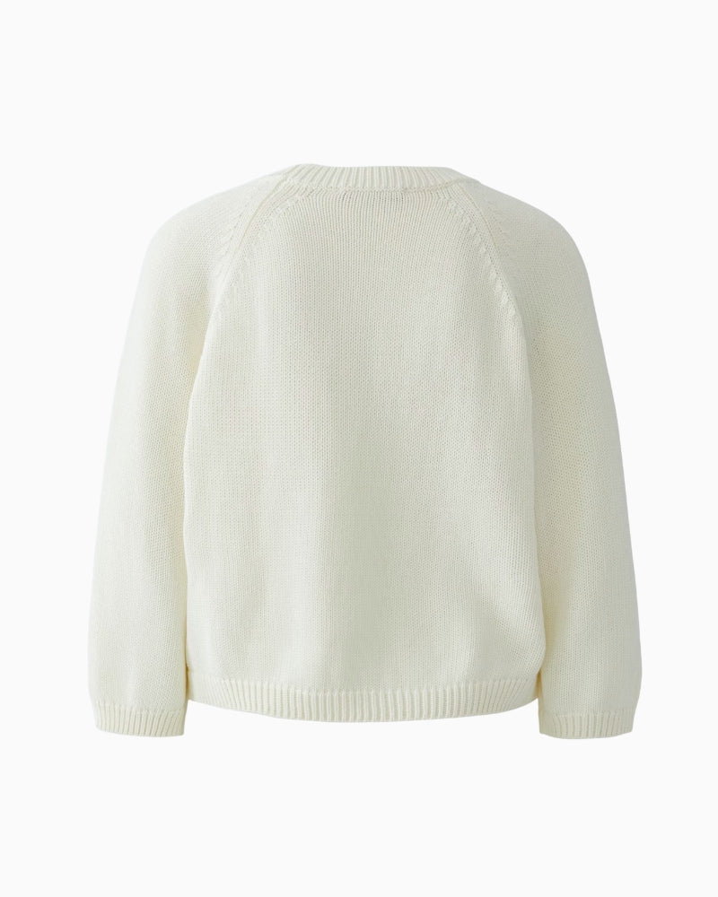 Oui Pullover in white and black back details