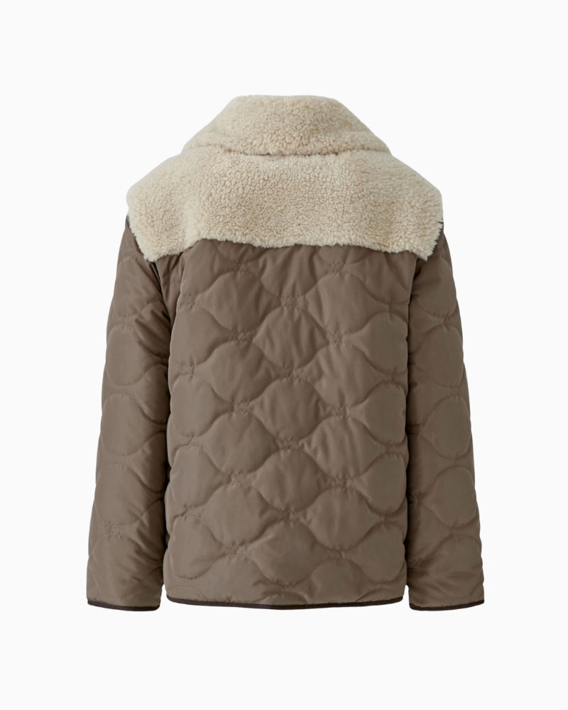 Oui Reversible Jacket in taupe back view