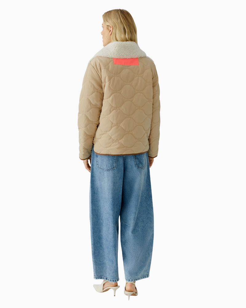 Back view of Oui reversible jacket showing straight cut and regular fit