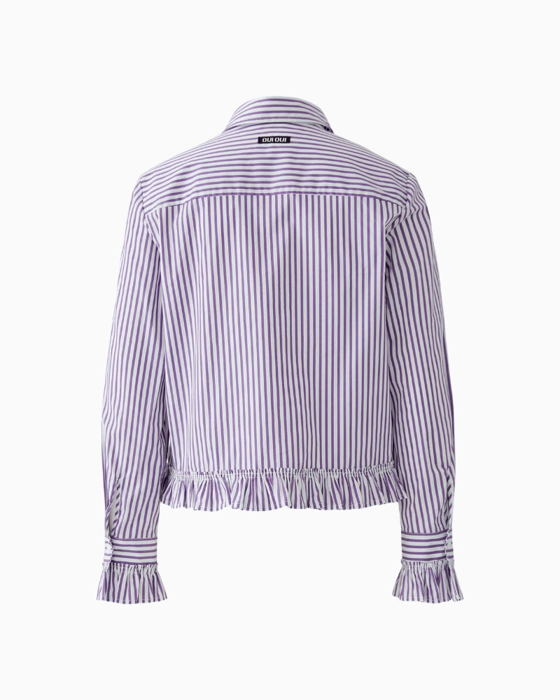 Oui Shirt Violet in White/Violet back view