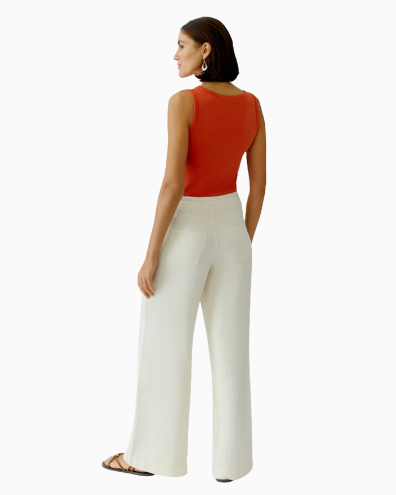 Oui The Palazzo pants off white back view