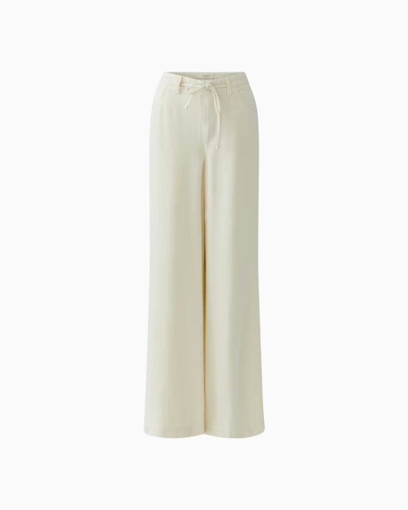 Oui The Palazzo pants off white flat lay front view wide leg