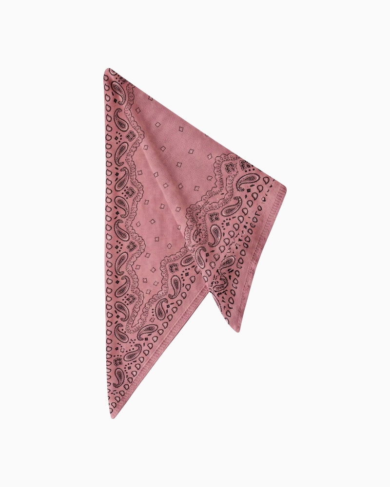Oui Triangle Scarf in rose paisley print detail