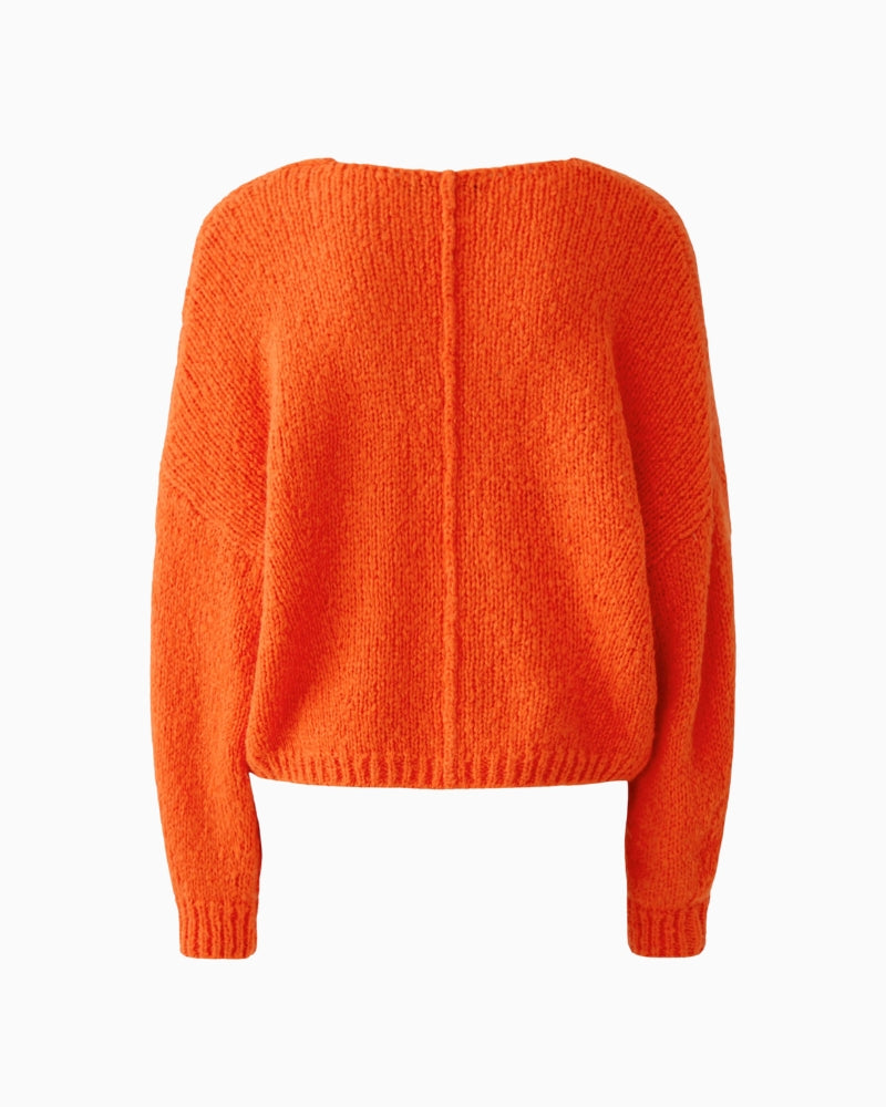 Oui V-Neck Jumper in Orange back view