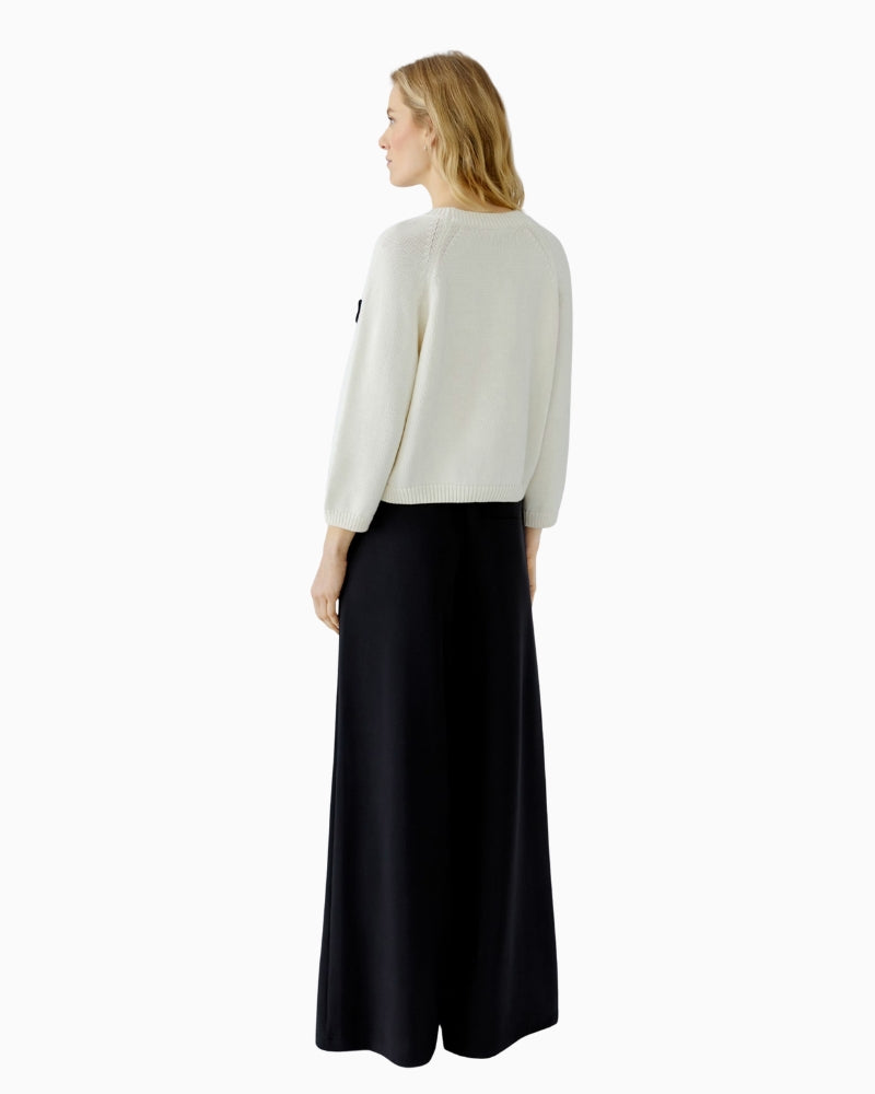 Oui Pullover in white and black back view