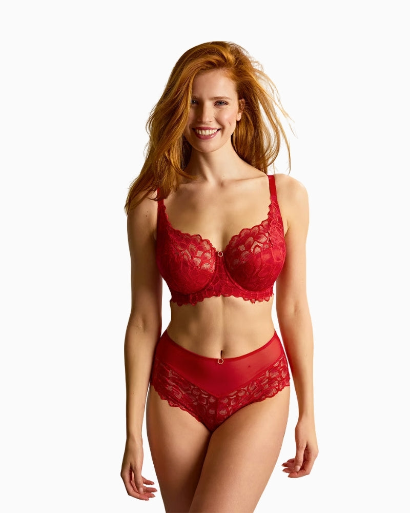 Panache Allure full cup bra True Red front view on woman – Áines Boutique