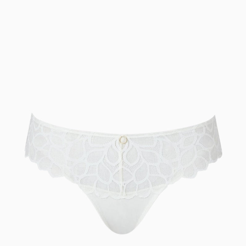 Panache Allure thong in ivory styled with matching lingerie set