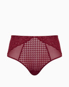 Flat lay of Sparkling Cherry Panache Envy deep brief with cotton gusset