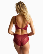 Back view of Panache deep brief showing lace panels with minimal VPL finish