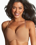 Front Panache 365 strapless bra in honey with smooth moulded cups and bonded neckline