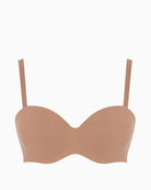 Close-up of strapless bra showing padded design and detachable straps