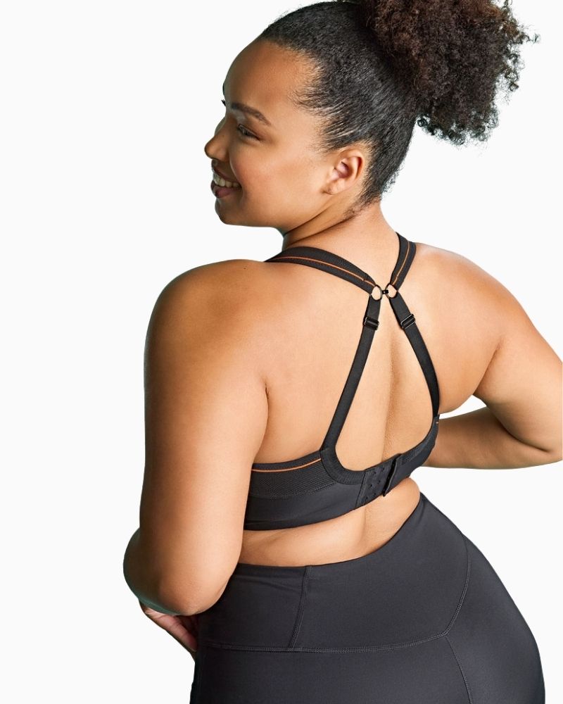 Back view of Panache sports bra showing racerback conversion and cushioned support