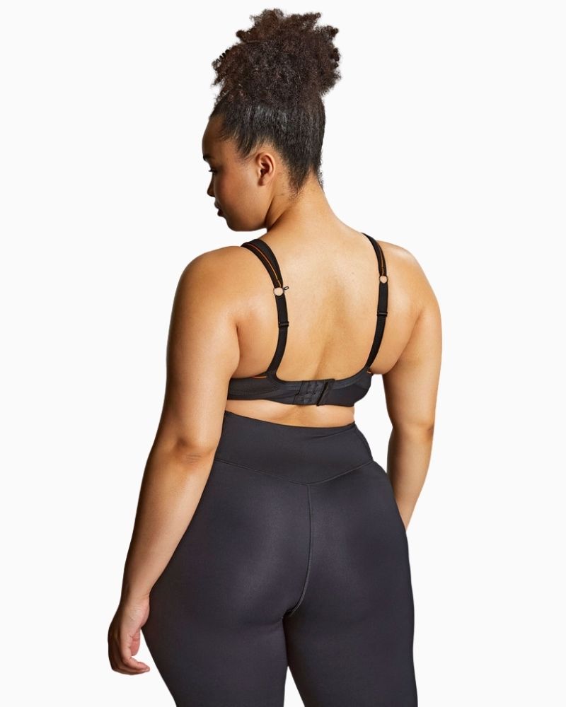 Back view of Panache sports bra showing racerback conversion and cushioned support