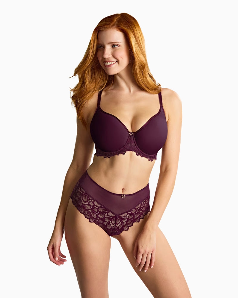 Panache Allure Deep Brief in Red Plum front view