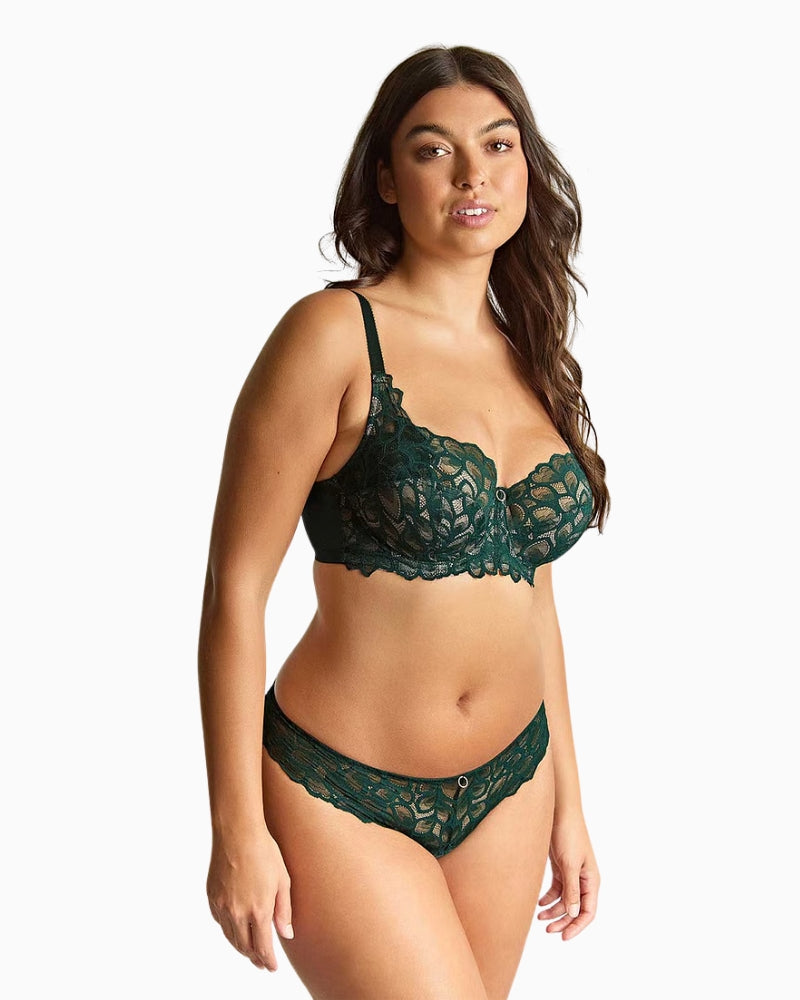 Side view of Panache Allure bra showing supportive underwire and lace detail