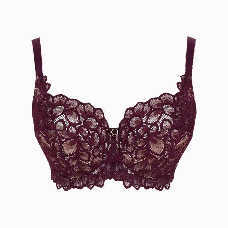 Panache Allure Full Cup Bra in Red Plum strap and lace detail