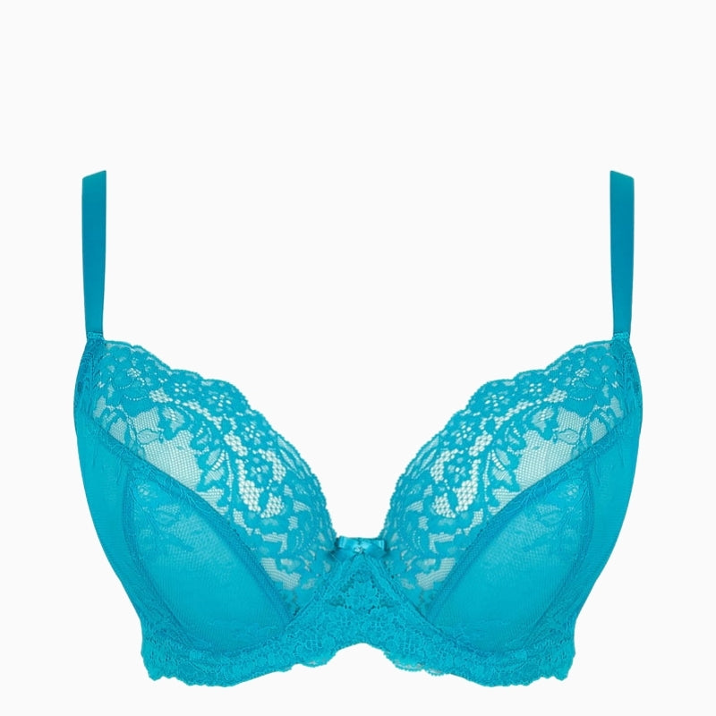 Panache Ana plunge bra ocean blue front view