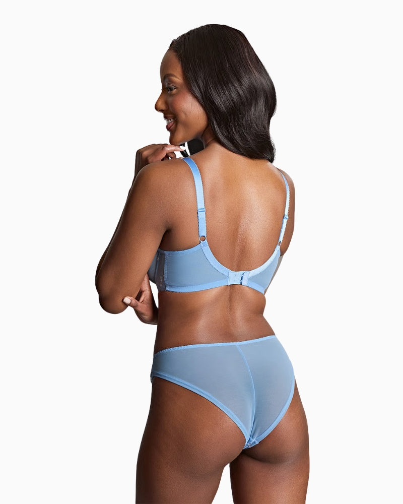 Panache Blossom Brazilian Brief in baby blue back view