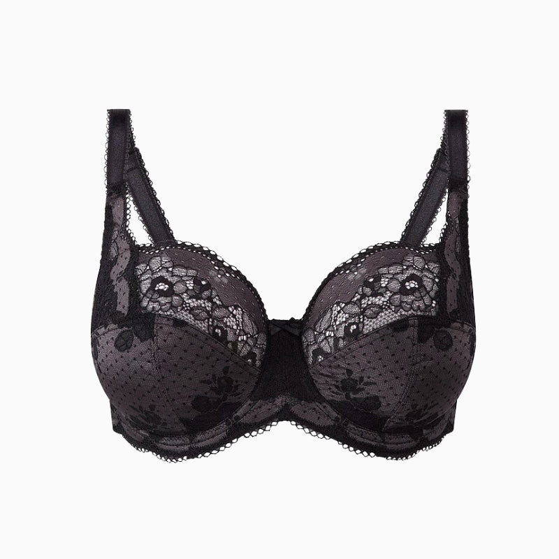 Panache Clara Full Cup Bra in charcoal and black cup detail