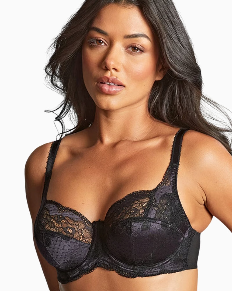 Panache Clara Full Cup Bra in charcoal and black cup detail