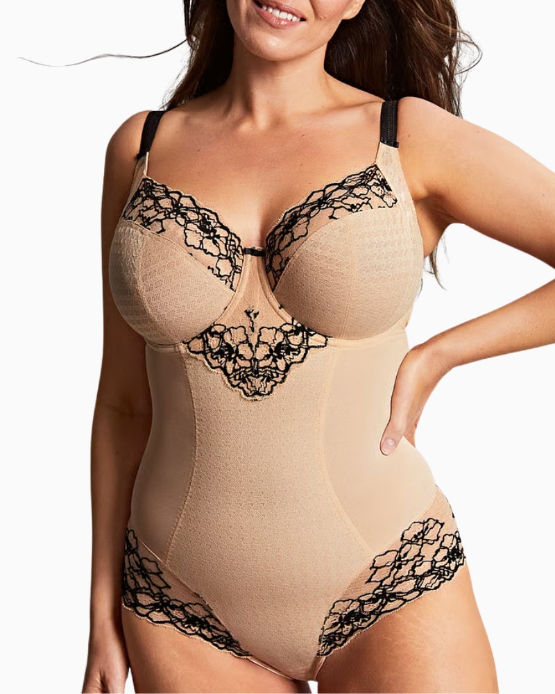 Panache Envy Bodysuit in sand front view