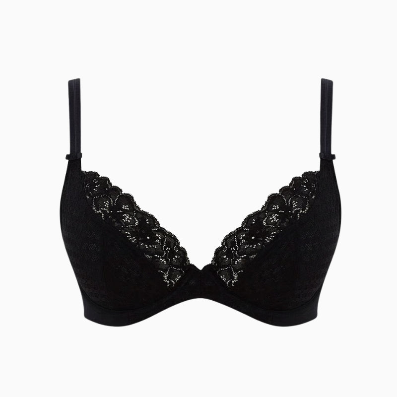 Panache Envy Plunge Bra in black lace detail