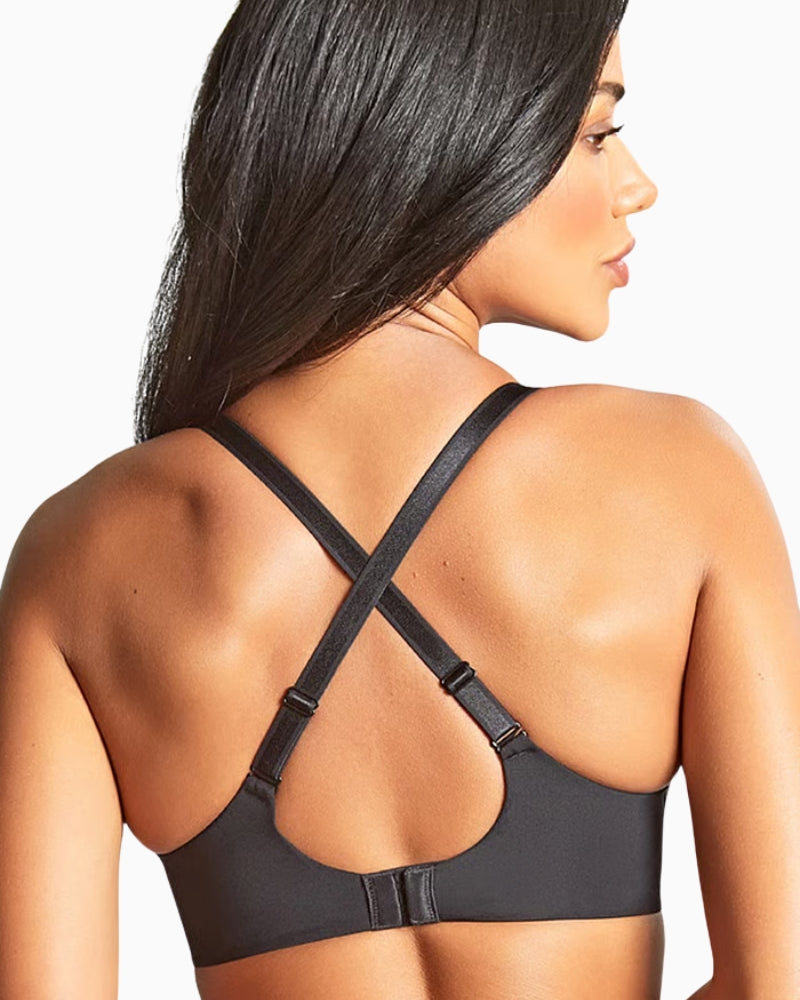 Panache Porcelain Elan Moulded T Shirt Bra in Black strap detail